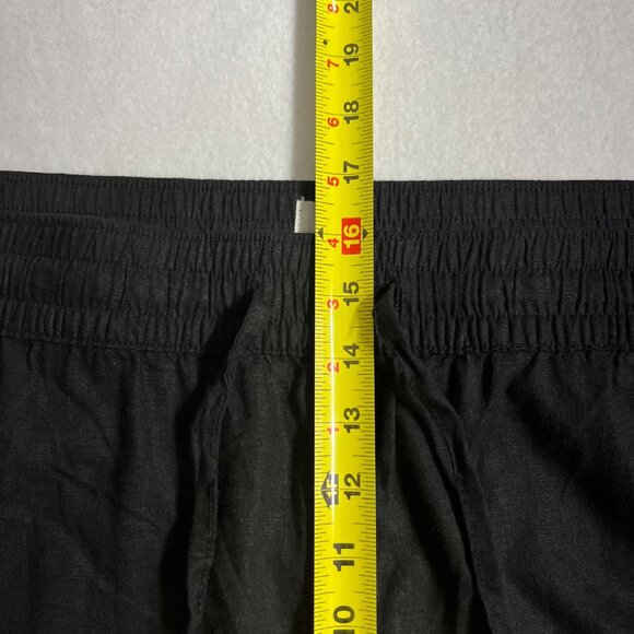 Joie Women Pull-on Black Linen-Blend Crop Pants 3X Elastic Drawstring Waist NWOT - Picture 8 of 10